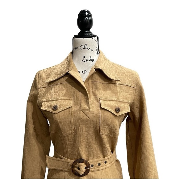 VTG RoccoBarocco Monogram Dress | Size 6 | Belted Soft Denim Button Down - Picture 6 of 15